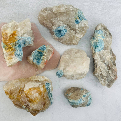 Rough Aquamarine Crystals on Matrix