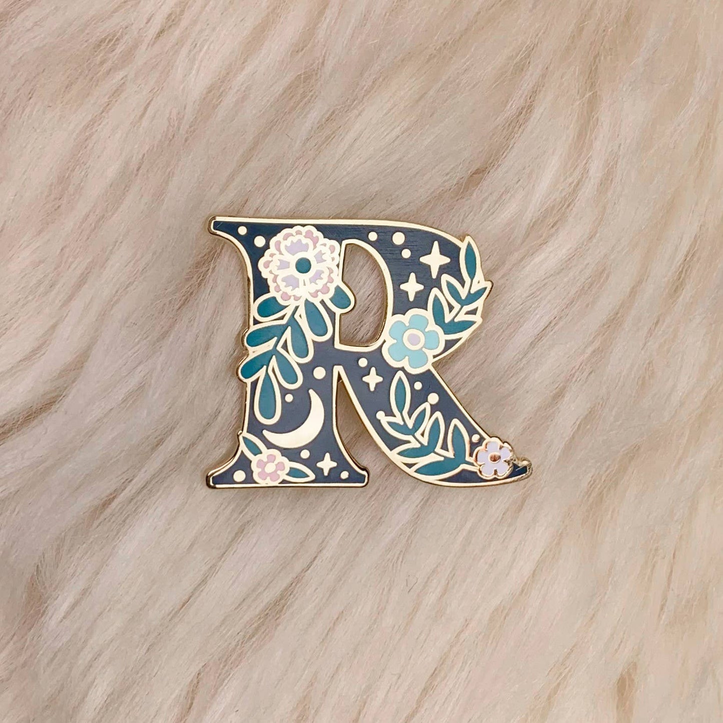 Botanical Letter Enamel Pin
