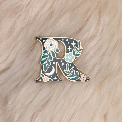 Botanical Letter Enamel Pin