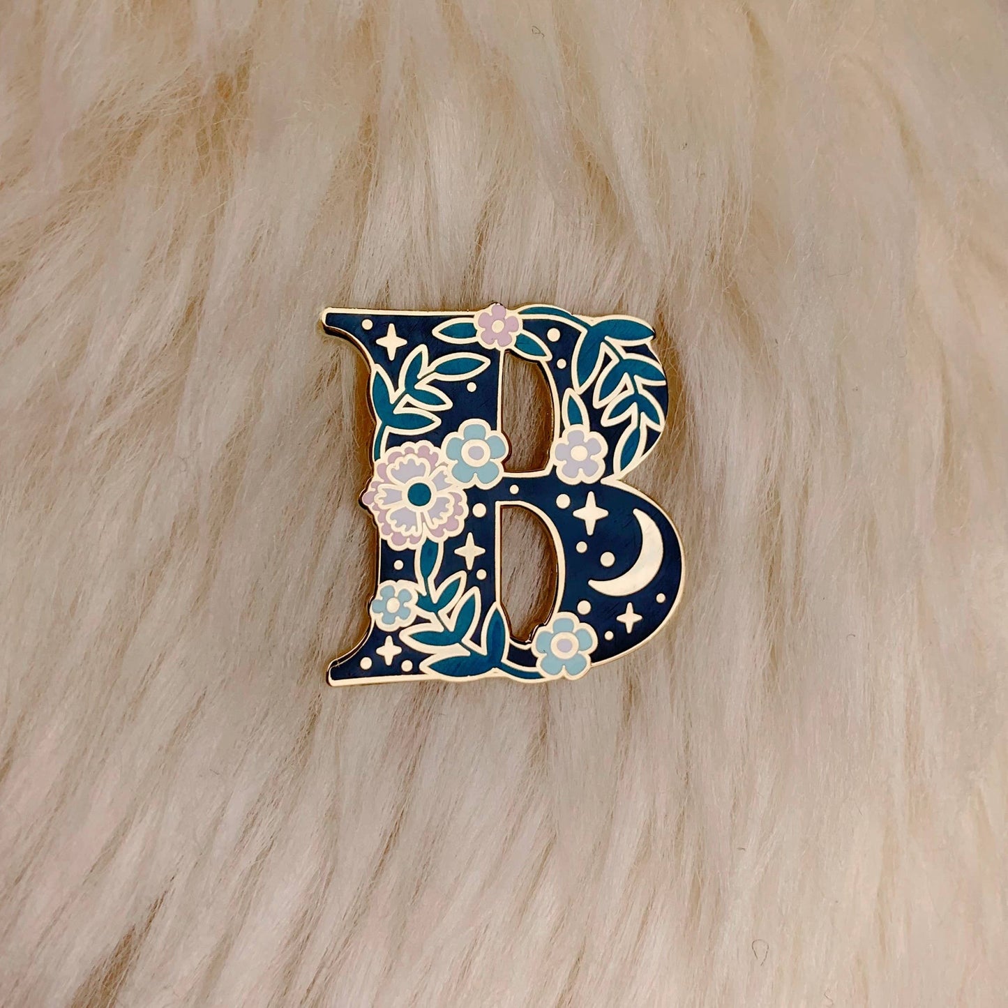 Botanical Letter Enamel Pin