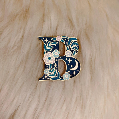 Botanical Letter Enamel Pin