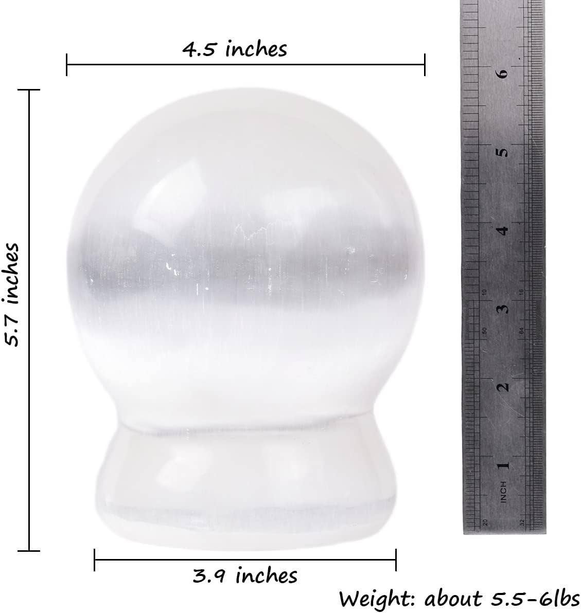 Selenite Sphere Lamp – Extra Large (~5.5LB)