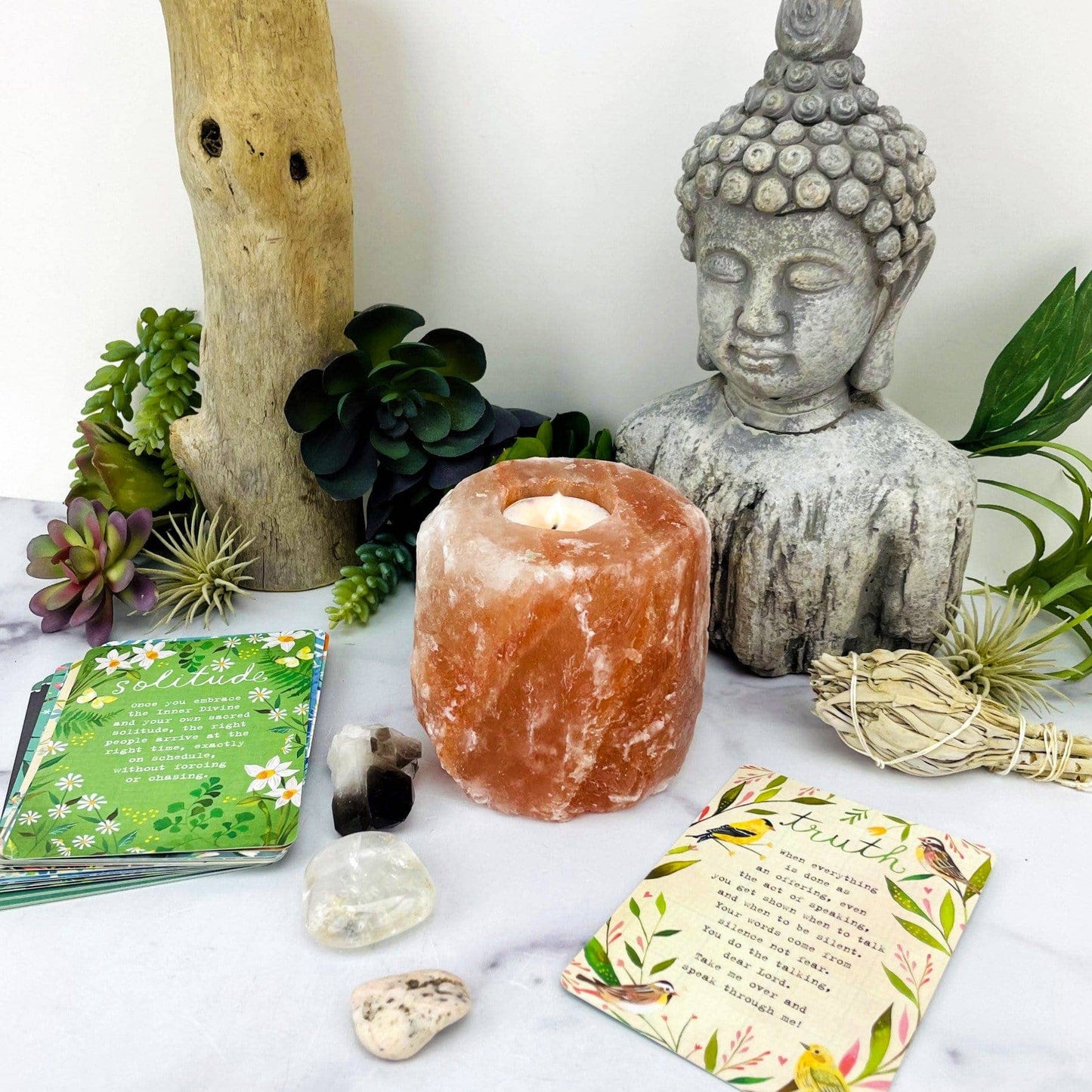 Himalayan Salt Candle Holder - Natural Stone Crystal