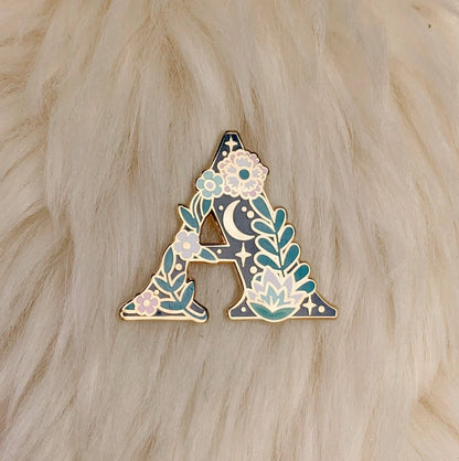 Botanical Letter Enamel Pin