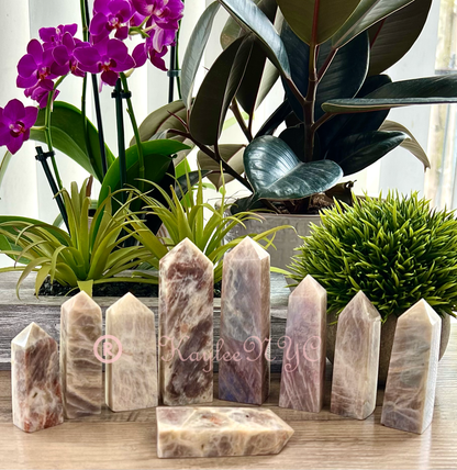  2 lb Natural Moonstone Tower Obelisk Point Wand