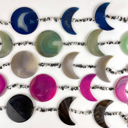 Crystal Agate Moon Phase Horizontal Wall Hangings