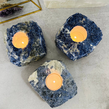 Sodalite Candle Holder - Crystal Candle Tea Light