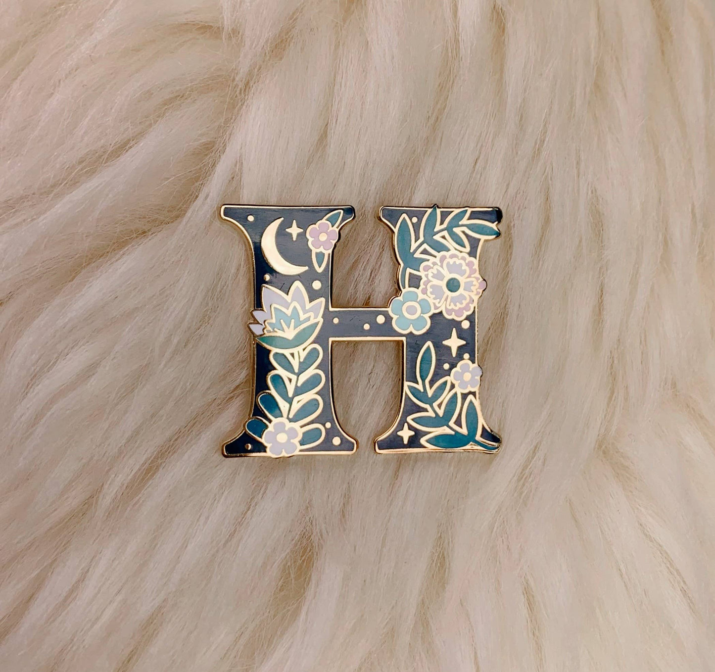 Botanical Letter Enamel Pin