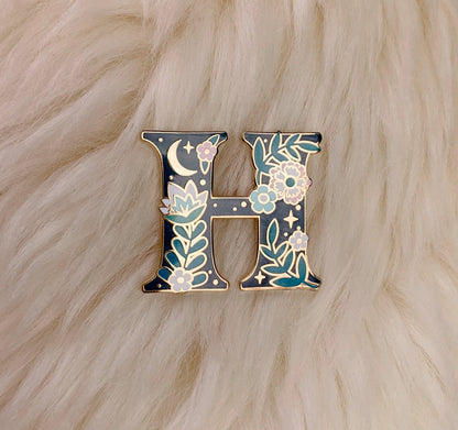 Botanical Letter Enamel Pin