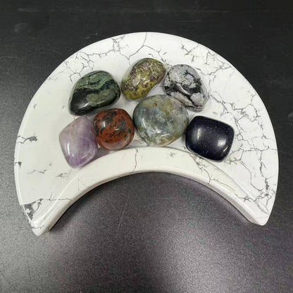 Howlite Crescent Moon Tray - Sold Individually