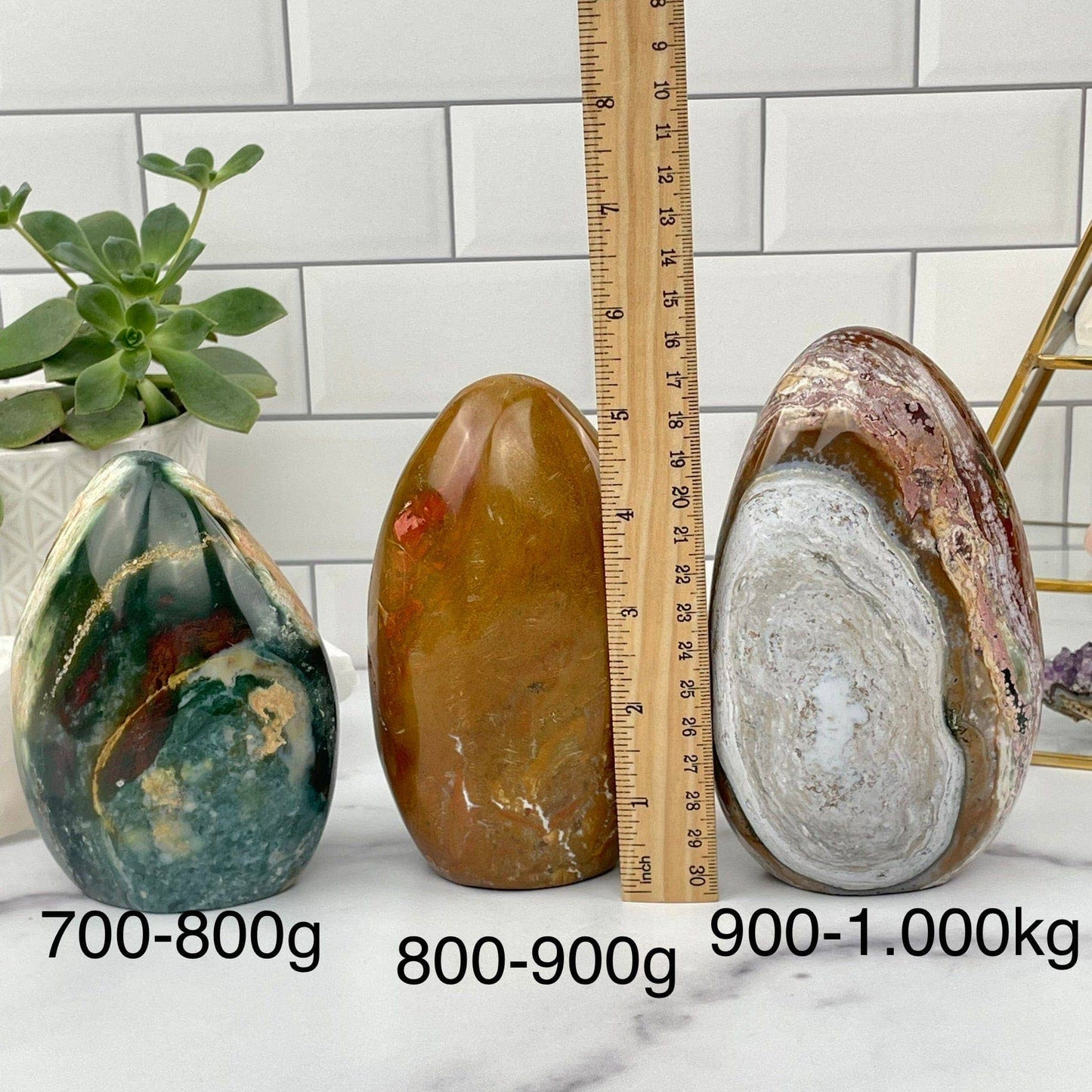 Crystal Ocean Jasper Polished Cut Base