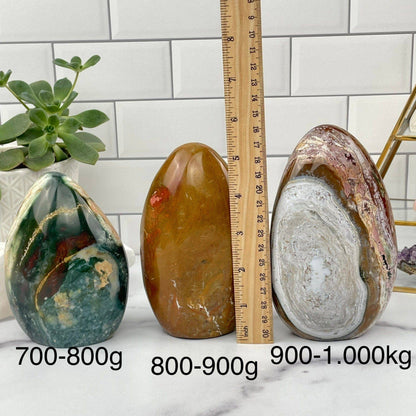 Crystal Ocean Jasper Polished Cut Base
