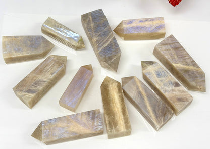  2 lb Natural Moonstone Tower Obelisk Point Wand