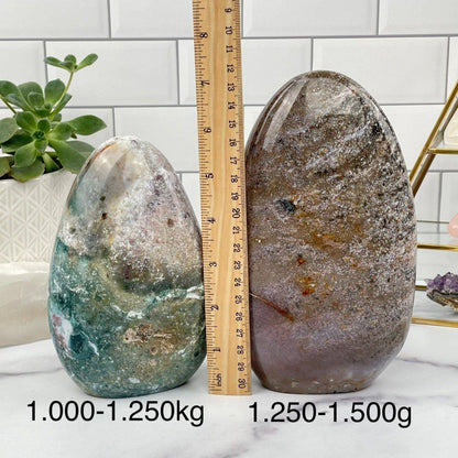 Crystal Ocean Jasper Polished Cut Base