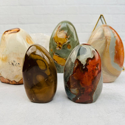 Crystal Polychrome Jasper Cut Base