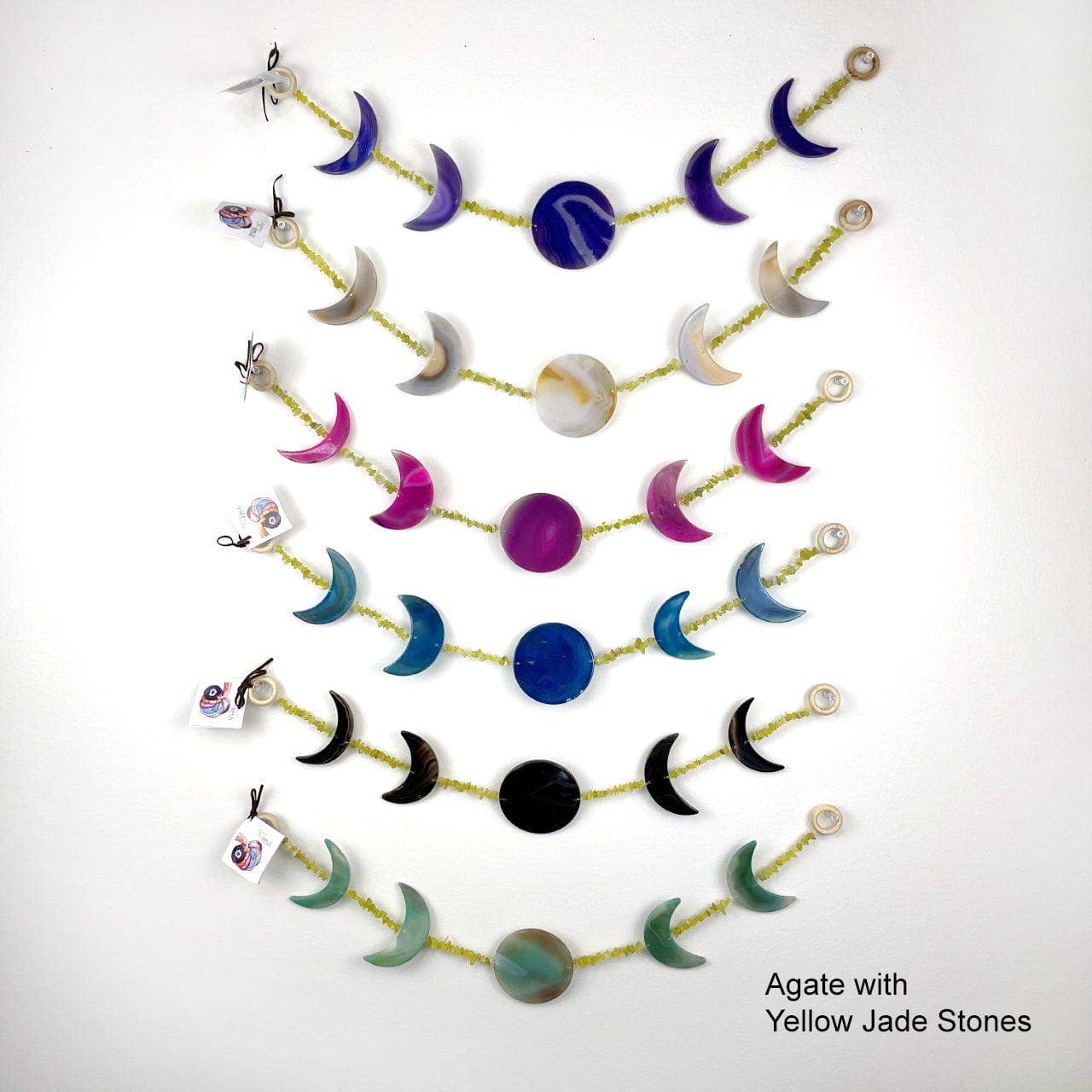 Crystal Agate Moon Phase Horizontal Wall Hangings