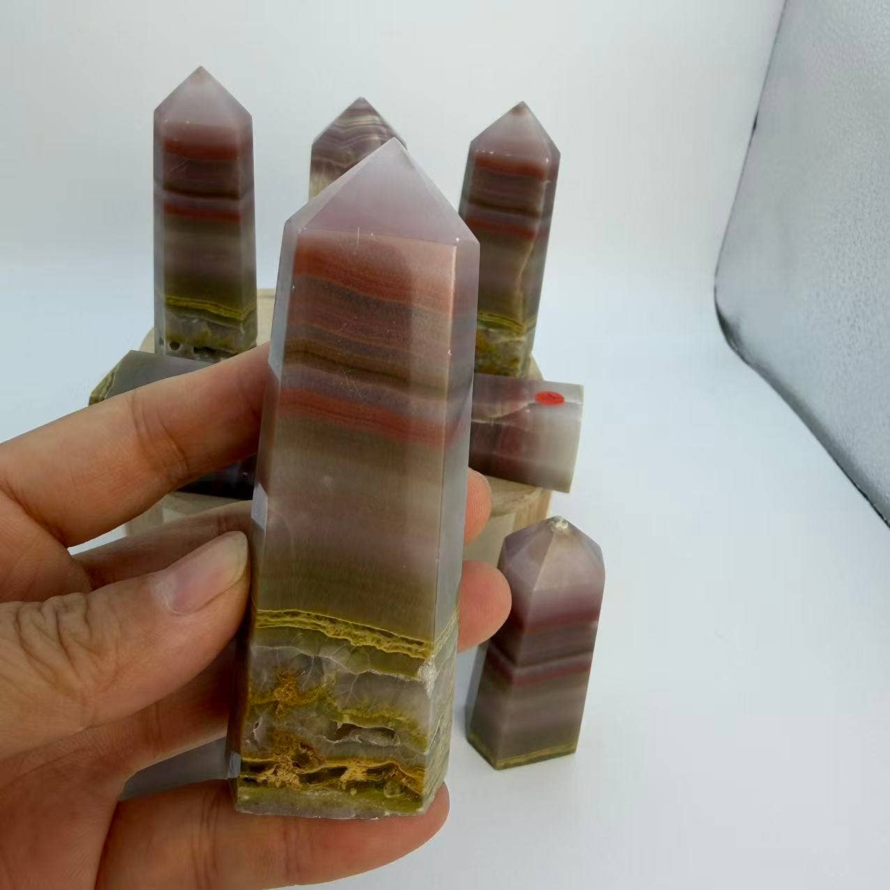 Pink Banded Calcite & Agate Towers - 3 per lot Size Options