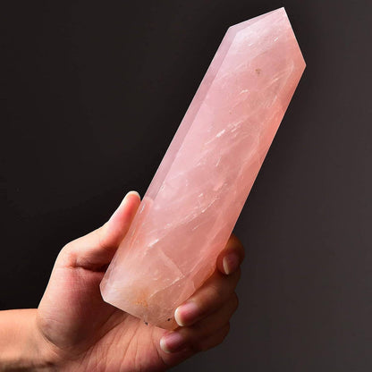 Rose Quartz Tower Point 7.5-9" Tall 2.2-2.8 LB Crystal