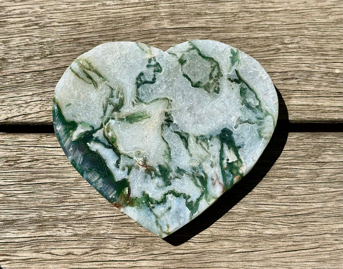 Wholesale Moss Agate Heart Bowl