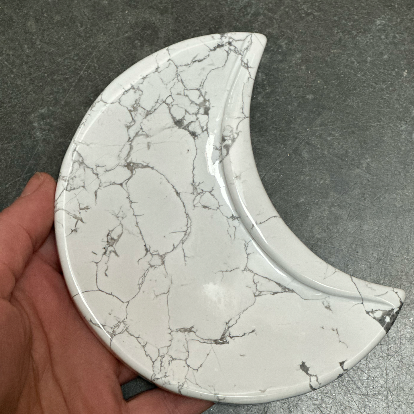 Howlite Crescent Moon Tray - Sold Individually