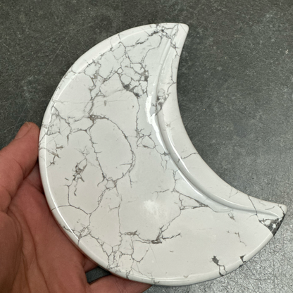 Howlite Crescent Moon Tray - Sold Individually