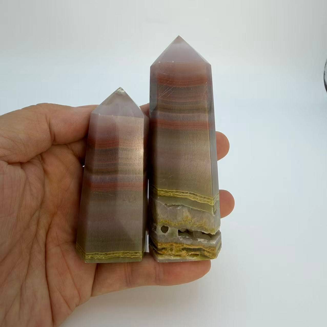 Pink Banded Calcite & Agate Towers - 3 per lot Size Options