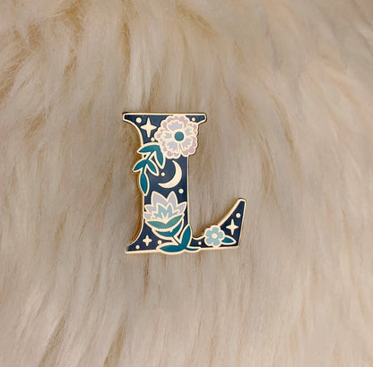 Botanical Letter Enamel Pin