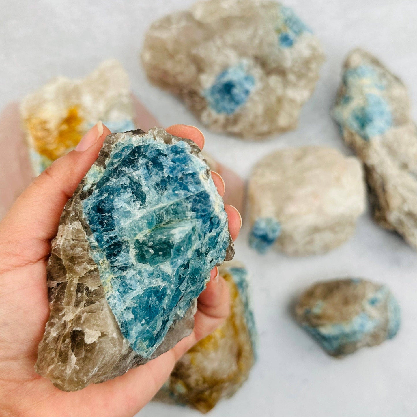Rough Aquamarine Crystals on Matrix