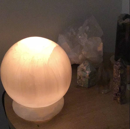 Selenite Sphere Lamp – Extra Large (~5.5LB)