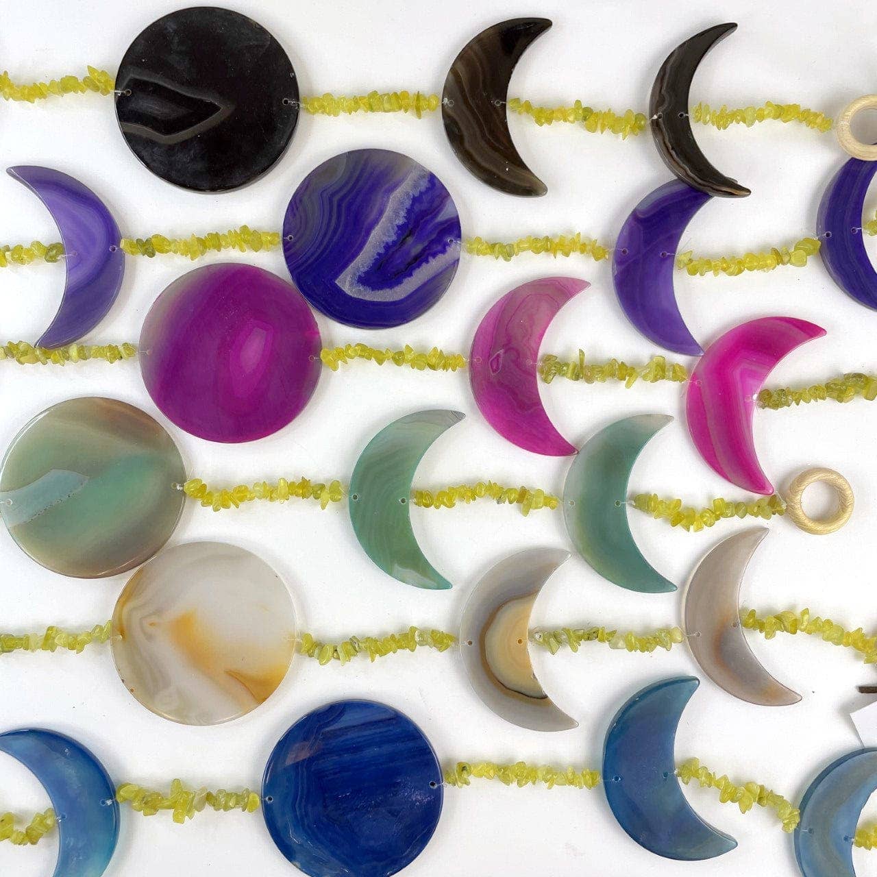 Crystal Agate Moon Phase Horizontal Wall Hangings