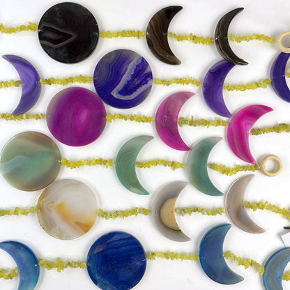 Crystal Agate Moon Phase Horizontal Wall Hangings