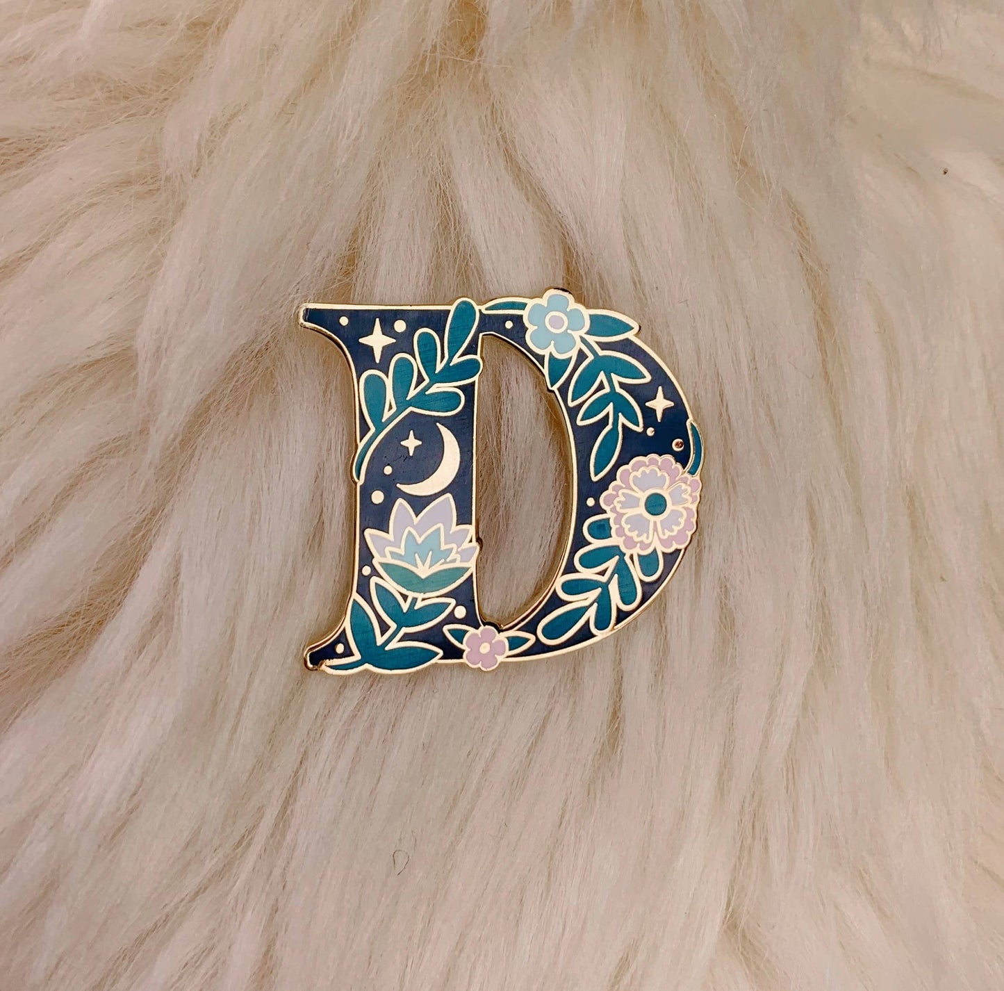Botanical Letter Enamel Pin