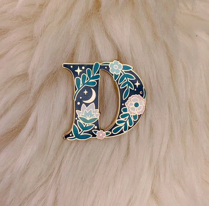 Botanical Letter Enamel Pin