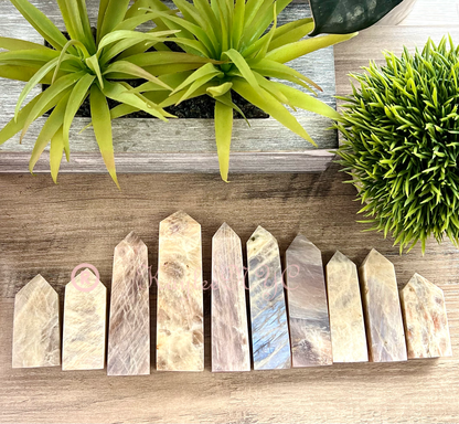  2 lb Natural Moonstone Tower Obelisk Point Wand