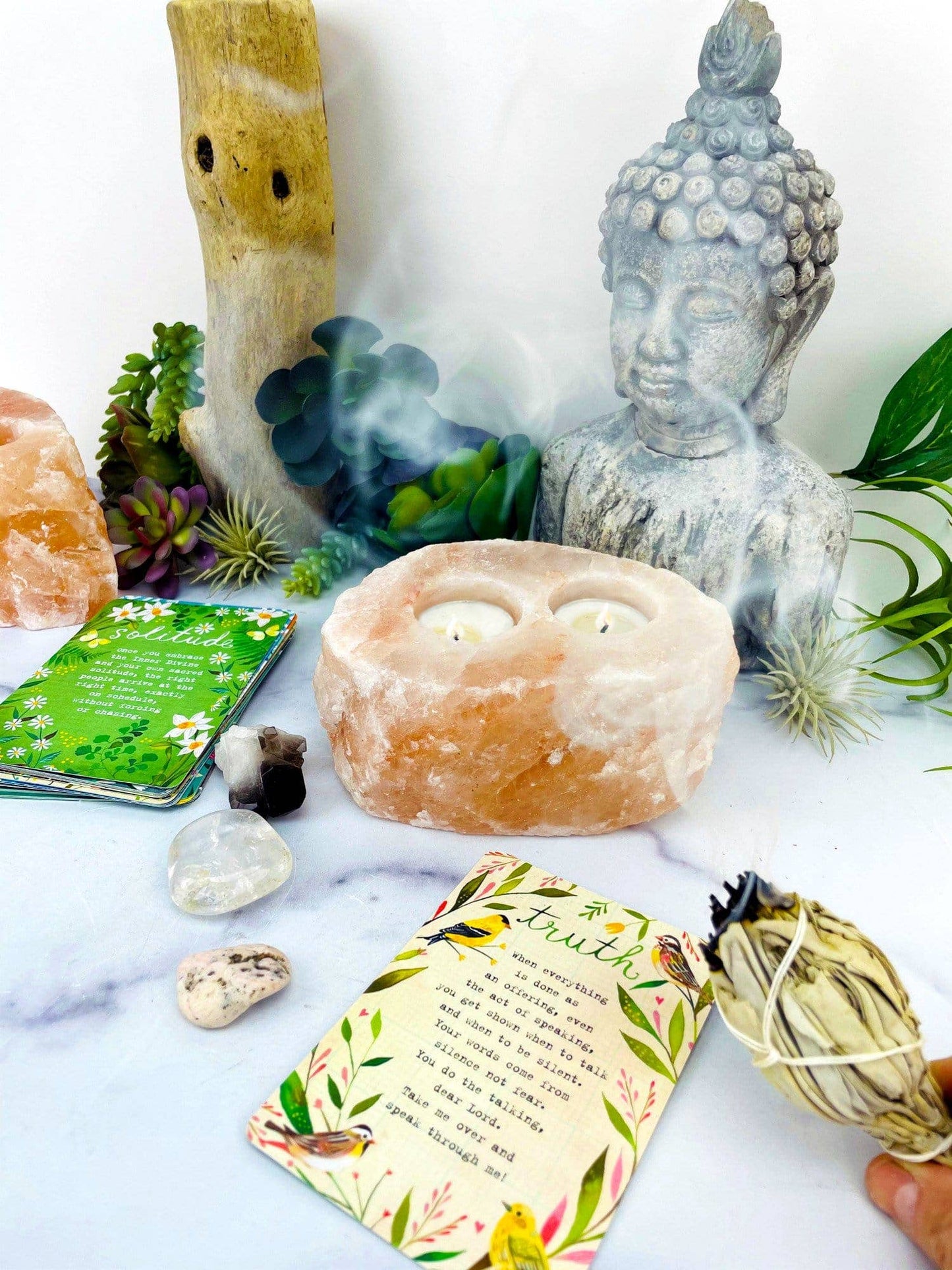 Himalayan Salt Candle Holder - Natural Stone Crystal