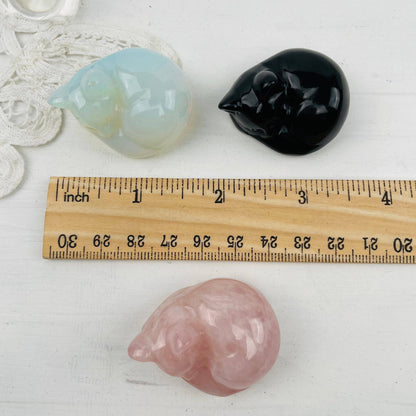 Crystal Gemstone Sleeping Cats