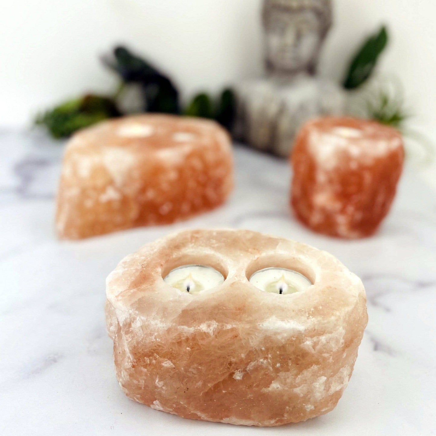 Himalayan Salt Candle Holder - Natural Stone Crystal