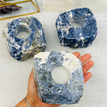 Sodalite Candle Holder - Crystal Candle Tea Light
