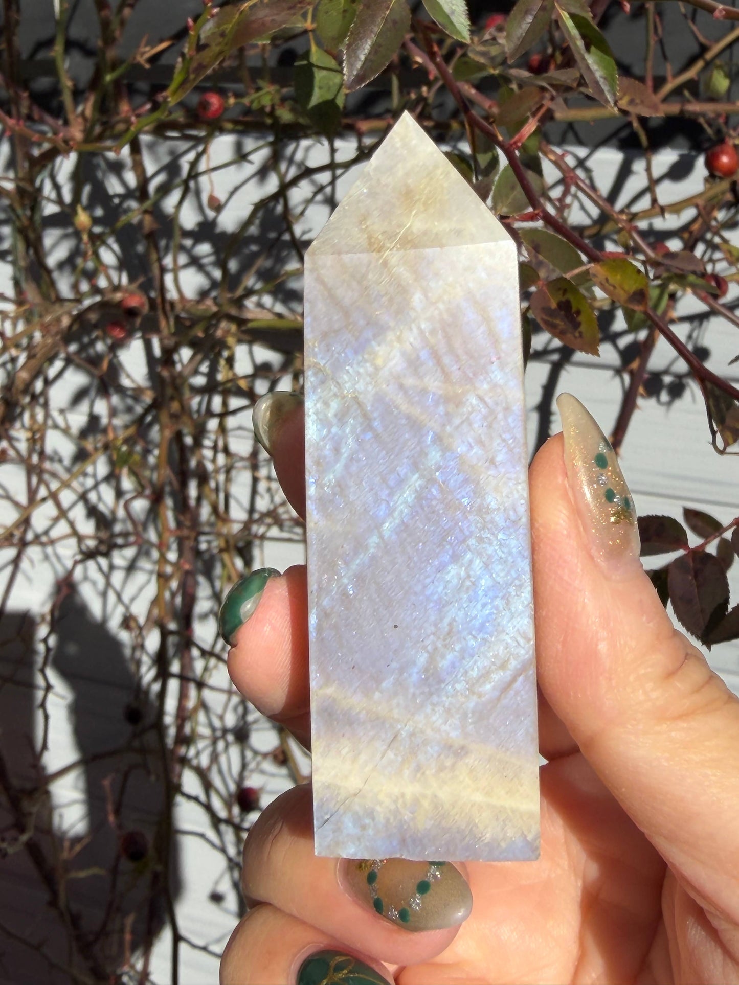  2 lb Natural Moonstone Tower Obelisk Point Wand
