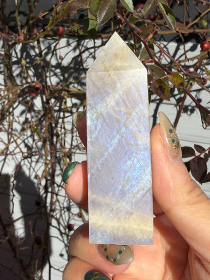  2 lb Natural Moonstone Tower Obelisk Point Wand