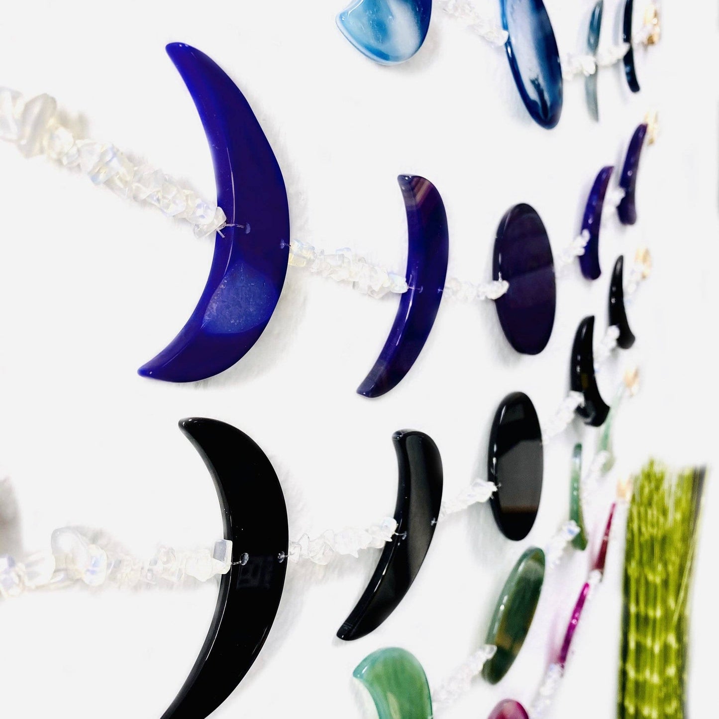 Crystal Agate Moon Phase Horizontal Wall Hangings