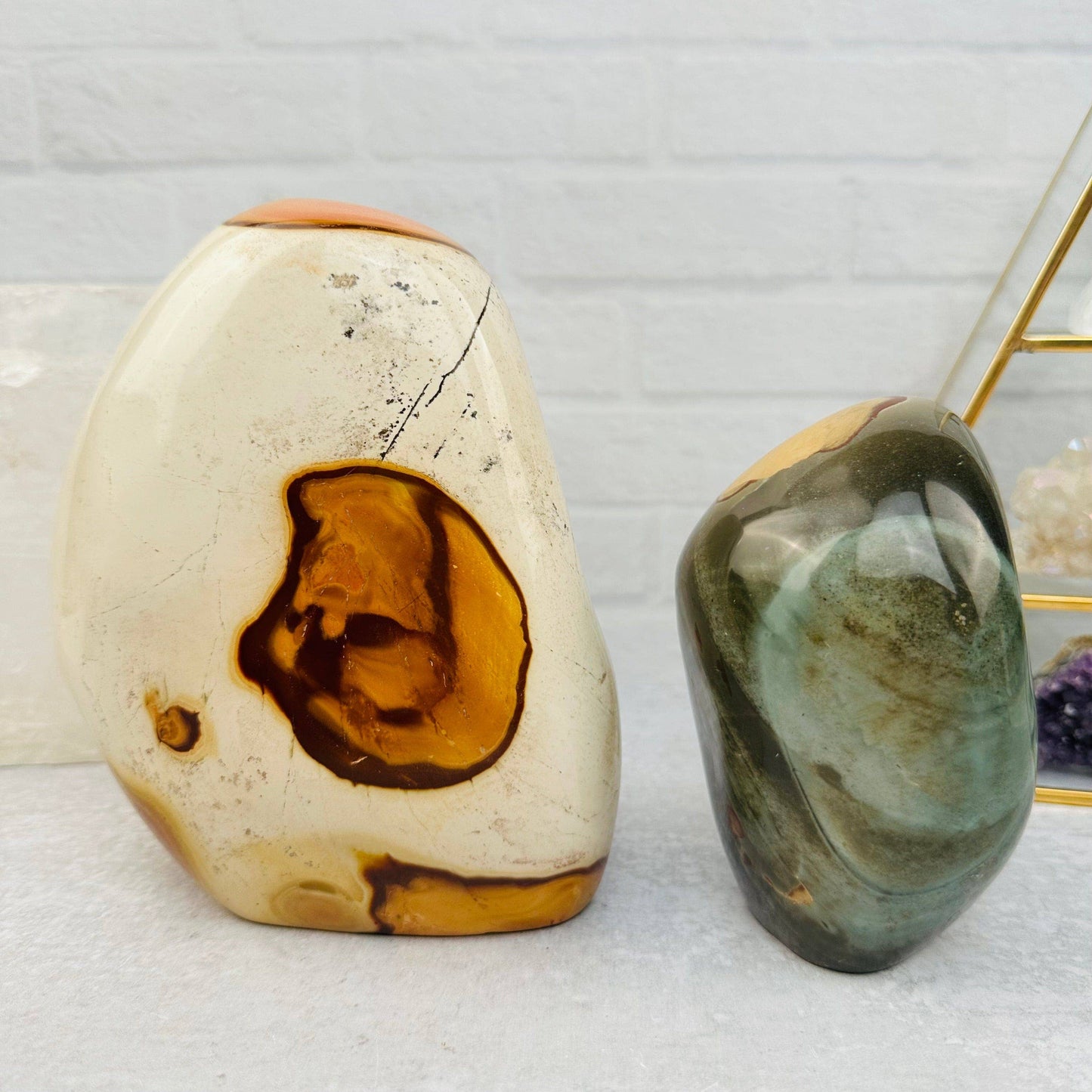 Crystal Polychrome Jasper Cut Base