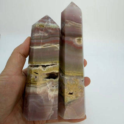 Pink Banded Calcite & Agate Towers - 3 per lot Size Options