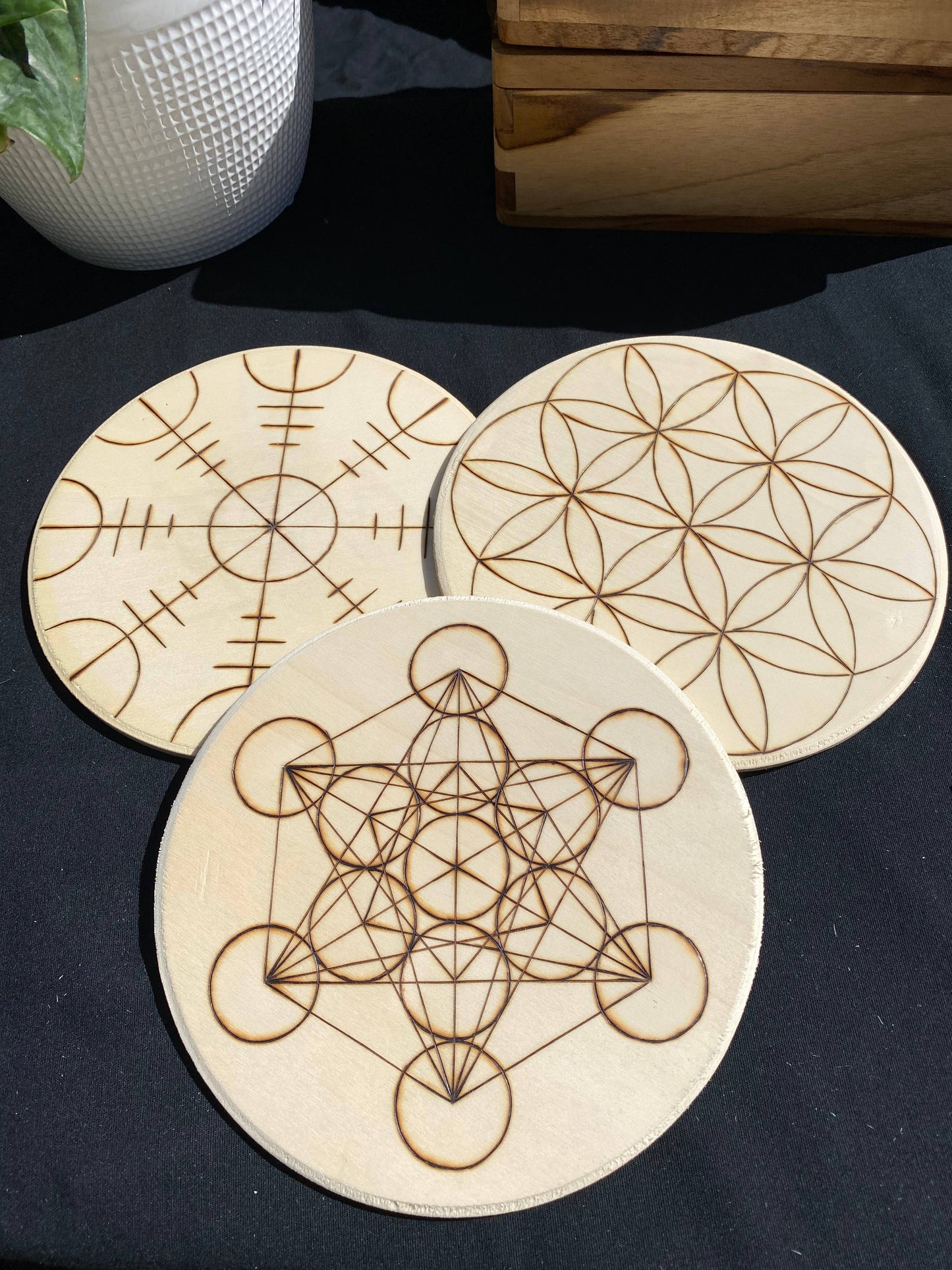 Hand burned Crystal Grid Collection- Bestsellers