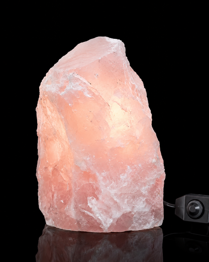 Large Rose Quartz Lamp – Natural Crystal Stone Light Glow
